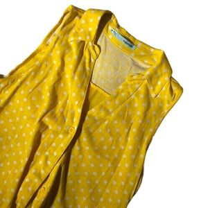 Yellow and White Spotted Mesh back shirt